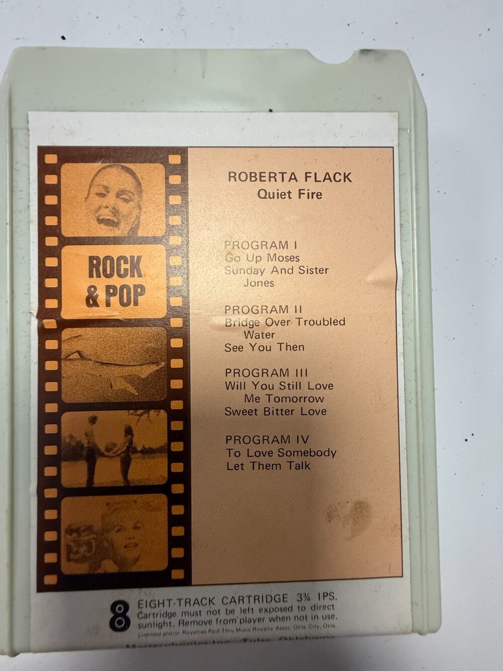 Roberta Flack Quiet Fire 8 Track Tape 1971 Soul R&B Rock Pop White